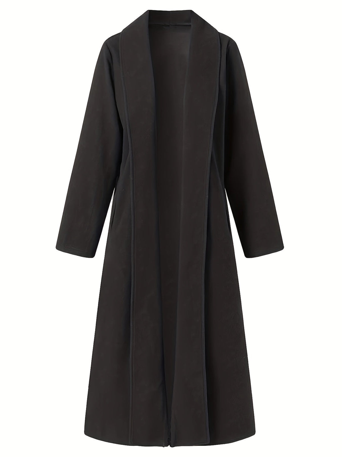 Dark Brown maxi open front coat - Lana Fiorelli