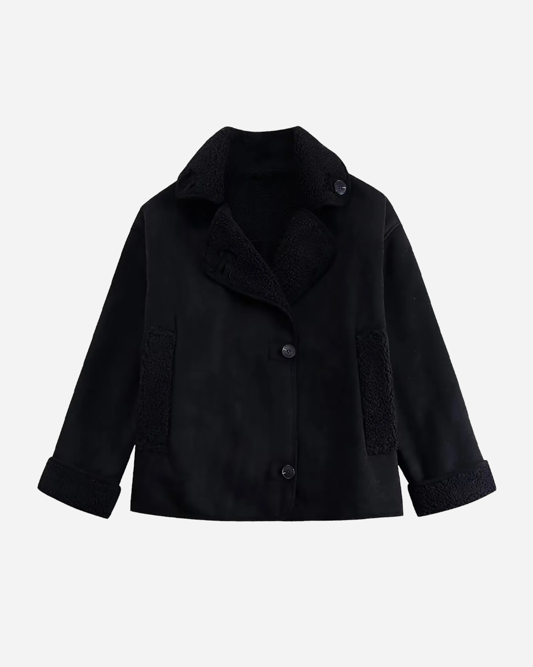 Black oversized aviator jacket - Lana Fiorelli
