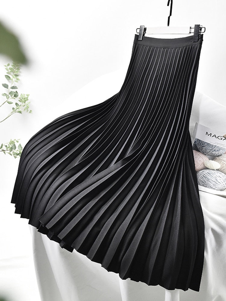 Black pleated midi skirt - Lana Fiorelli