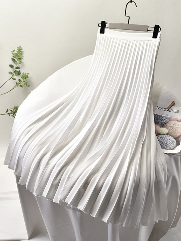 White pleated midi skirt - Lana Fiorelli