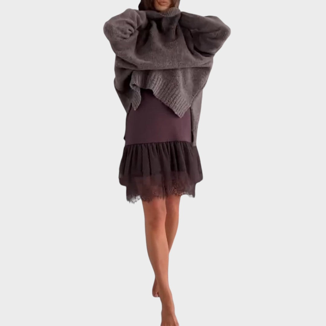 White turtleneck knit dress - Lana Fiorelli