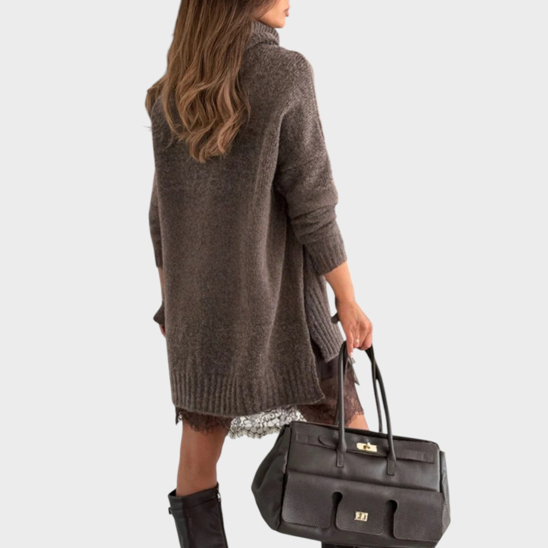 White turtleneck knit dress - Lana Fiorelli