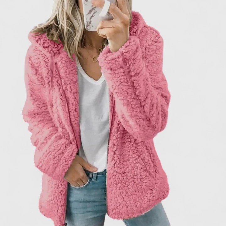 Pink teddy fleece jacket - Lana Fiorelli
