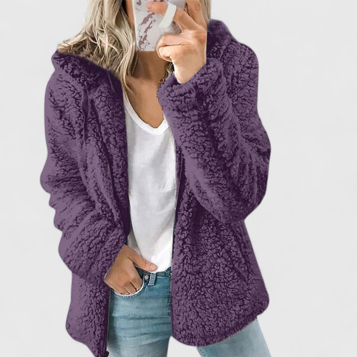 Purple teddy fleece jacket - Lana Fiorelli