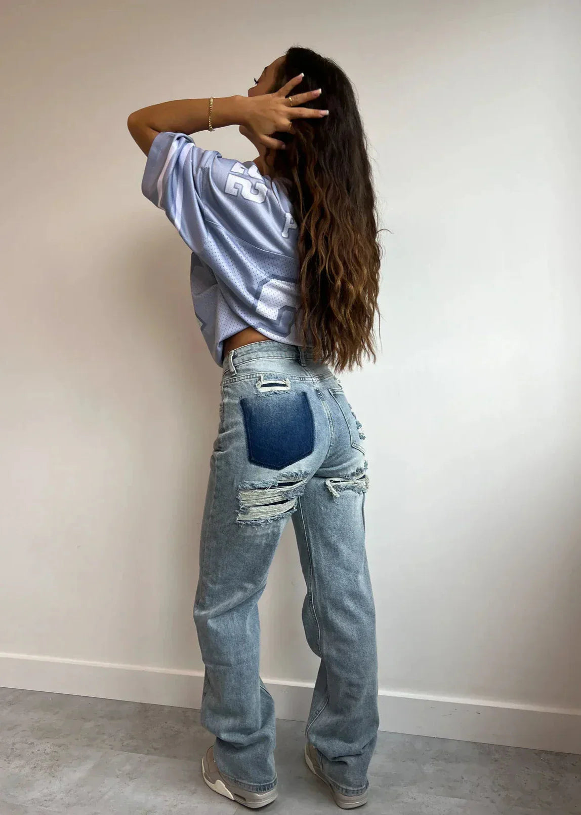 Black ripped straight jeans - Lana Fiorelli