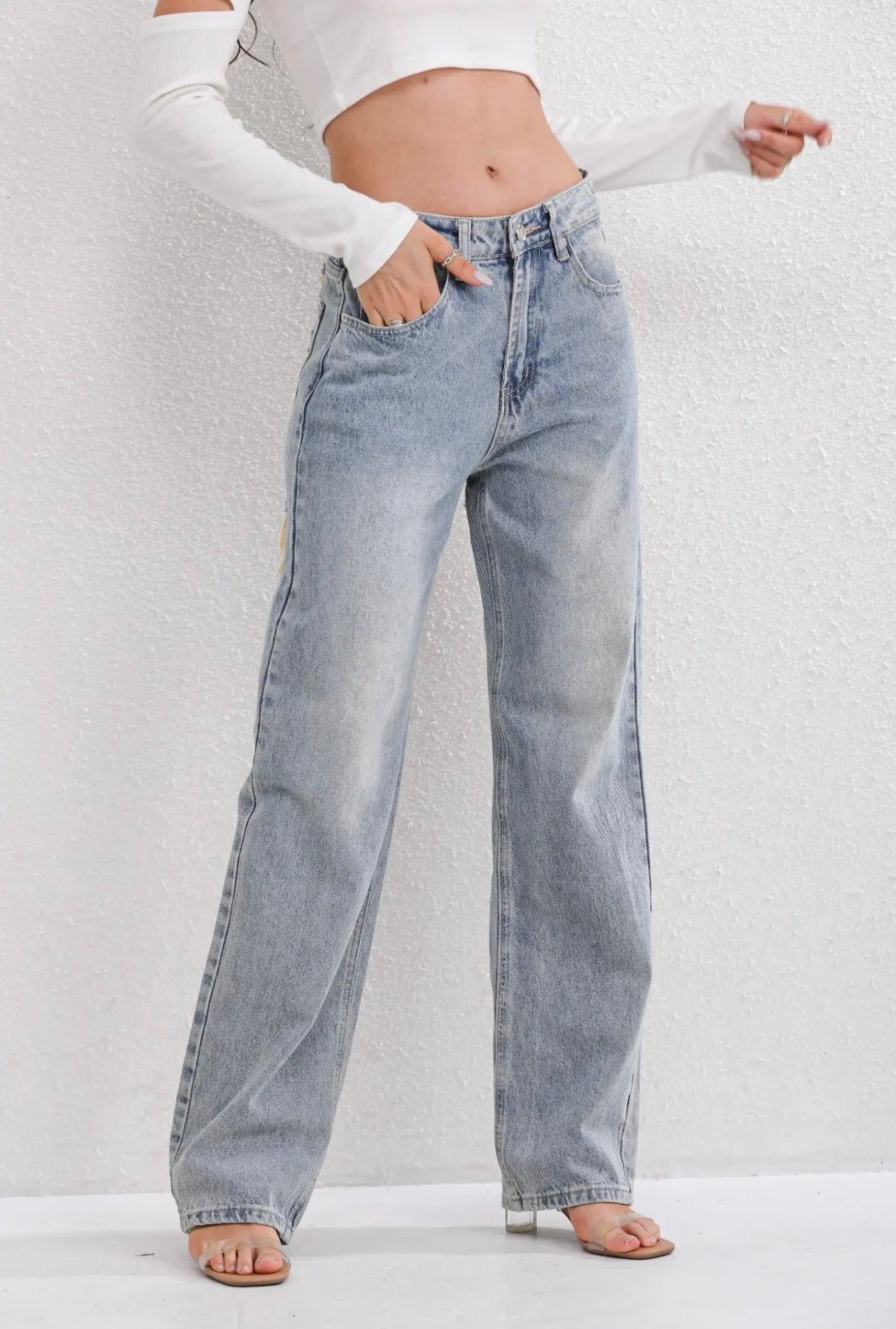 Black ripped straight jeans - Lana Fiorelli